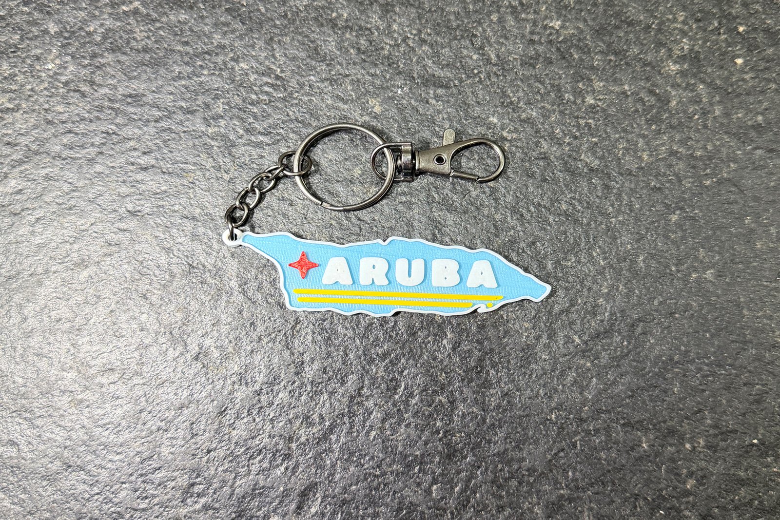 Keychain - 3d - Map Aruba - Flag